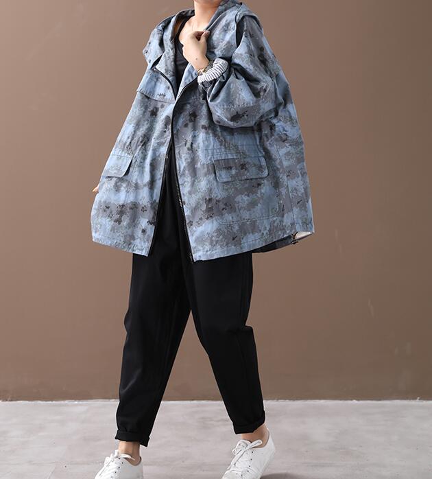 Hooded Denim Loose Short Casual Coat A line Parka Plus Size Coat Jacket VPPBUY shop