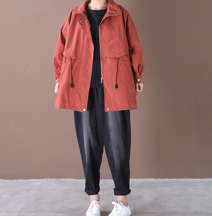 Draw String Hooded Denim Loose Short Casual Coat A line Parka Plus Size Coat Jacket VPPBUY shop