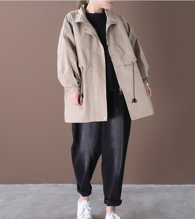 Draw String Hooded Denim Loose Short Casual Coat A line Parka Plus Size Coat Jacket VPPBUY shop