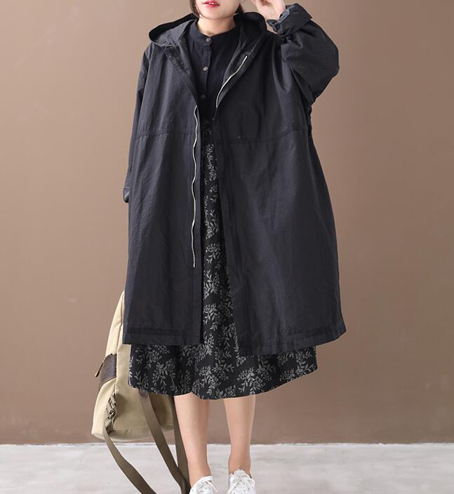 Loose Hooded Short Casual Coat A line Parka Plus Size Coat Jacket VPPBUY shop