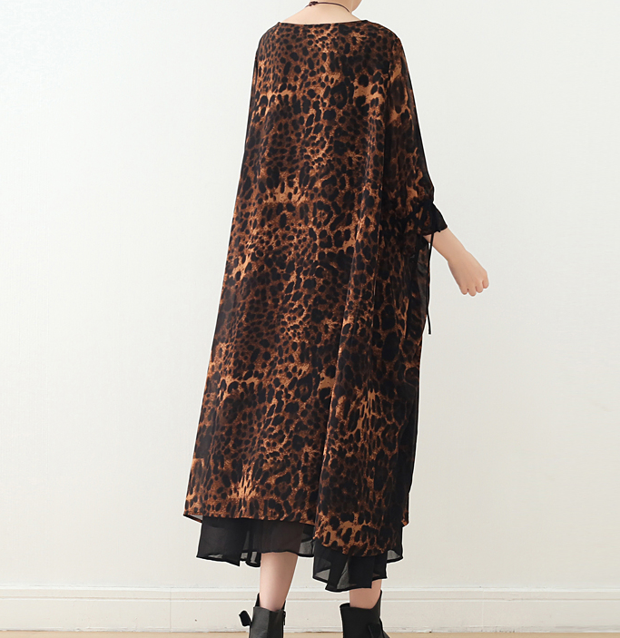 Leopard Print Chiffon Loose Long Dresses Plus Size AMT962328 VPPBUY shop