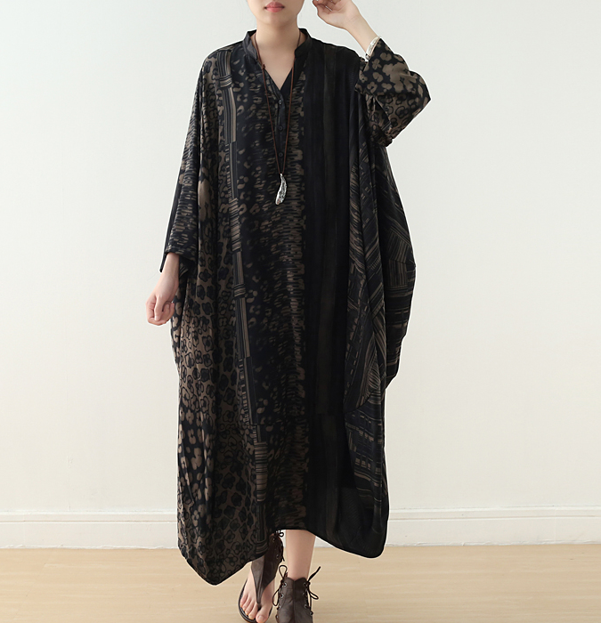 Silk Print Chiffon Loose Irregular Long Dresses Plus Size AMT962328 VPPBUY shop