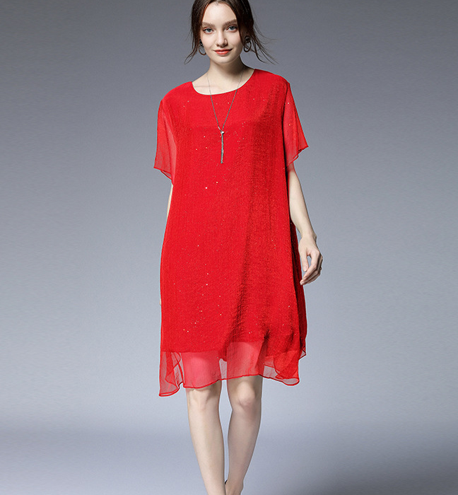 Silk Plus Size Loose Style Spring Women Dresses VPPBUY shop