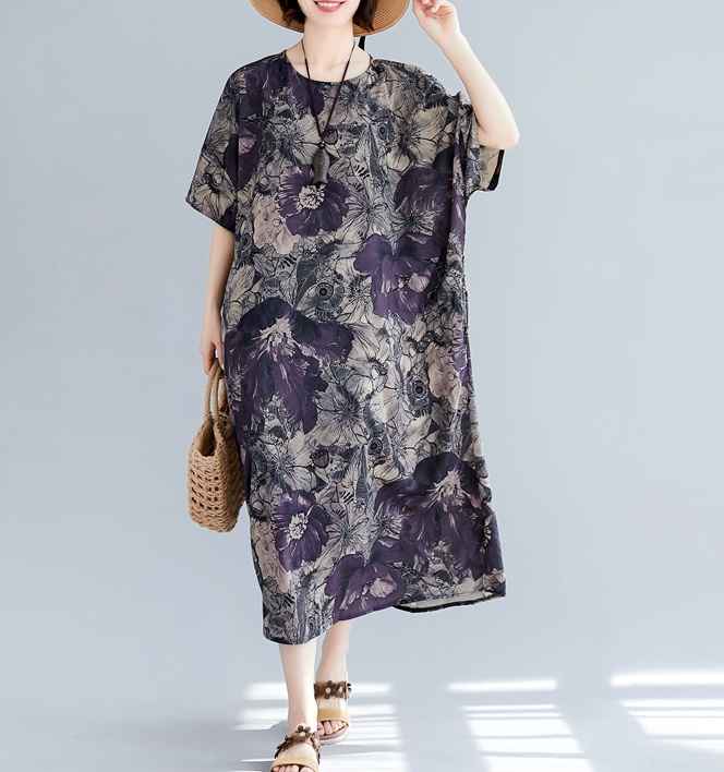 Floral Plus Size Loose Style Summer Women Dresses VPPBUY shop