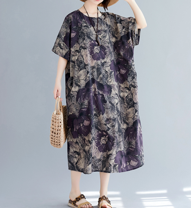 Floral Plus Size Loose Style Summer Women Dresses VPPBUY shop