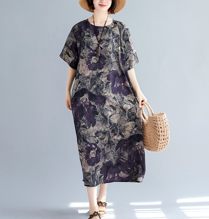 Floral Plus Size Loose Style Summer Women Dresses VPPBUY shop