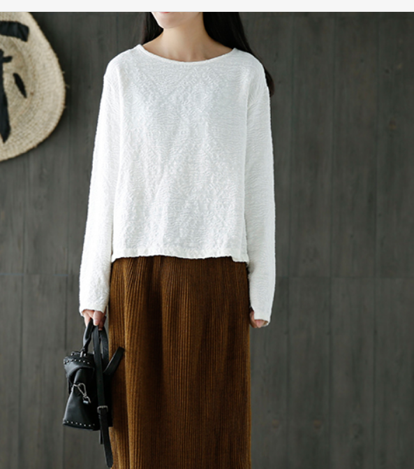 Loose O Neck Long Sleeves Knit T-Shirts Spring Tops H9508 VPPBUY shop