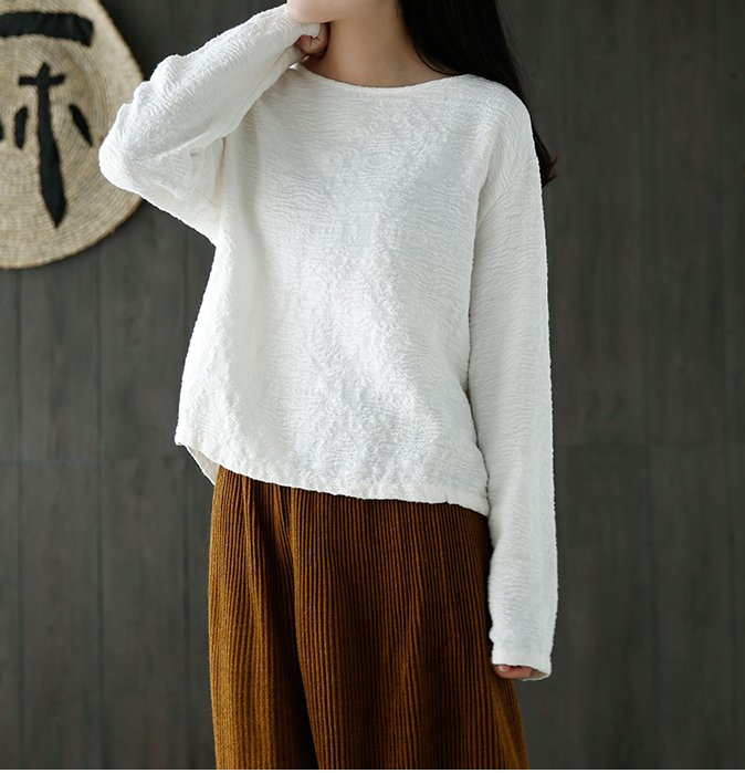 Loose O Neck Long Sleeves Knit T-Shirts Spring Tops H9508 VPPBUY shop