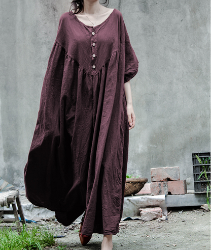 Short Sleeve Linen Loose Women Dress VPPBUY shop