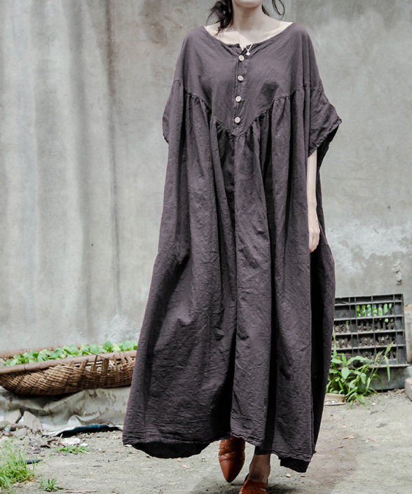 Short Sleeve Linen Loose Women Dress VPPBUY shop