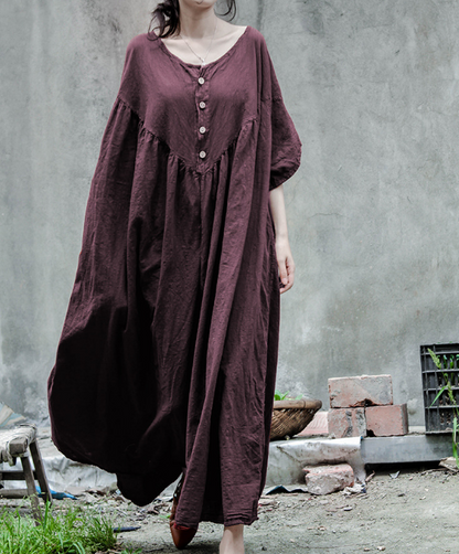 Short Sleeve Linen Loose Women Dress VPPBUY shop