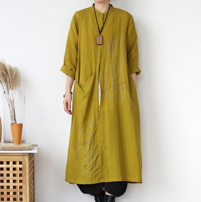 Linen Loose Long Women Spring Dresses Plus Size AMT962328 VPPBUY shop