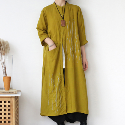 Linen Loose Long Women Spring Dresses Plus Size AMT962328 VPPBUY shop