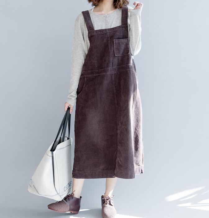 Strap Sleeveless Dresses Corduroy Spring Dresses VPPBUY shop