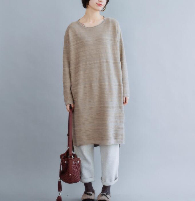 O Neck Long Sleeve  loose Style Women Dress Woolen Knit Sweater VPPBUY shop