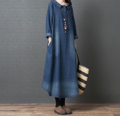 Denim Loose Linen Women Spring Dresses Plus Size VPPBUY shop