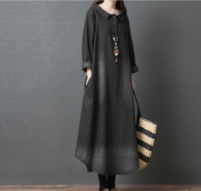 Denim Loose Linen Women Spring Dresses Plus Size VPPBUY shop