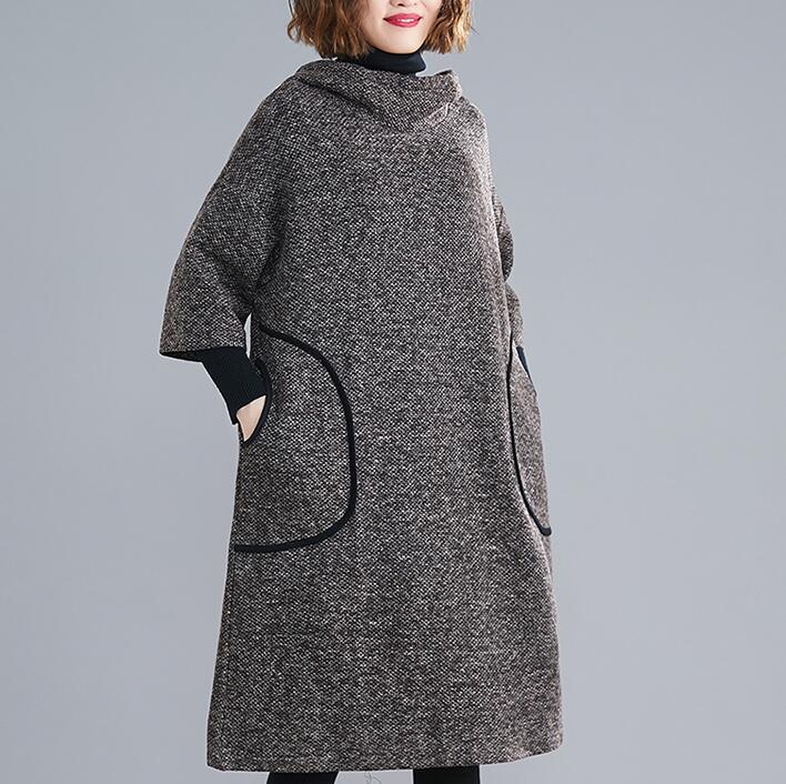 Loose Hooded Stand Collar Women Spring Dresses Plus Size VPPBUY shop