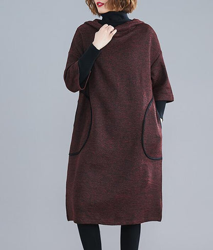 Loose Hooded Stand Collar Women Spring Dresses Plus Size VPPBUY shop