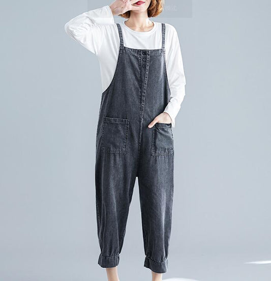 Gray Denim Spring Overall Women Casual Jumpsuits PZ97251 VPPBUY shop