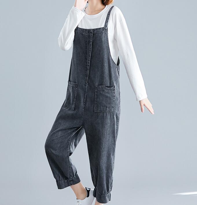 Gray Denim Spring Overall Women Casual Jumpsuits PZ97251 VPPBUY shop