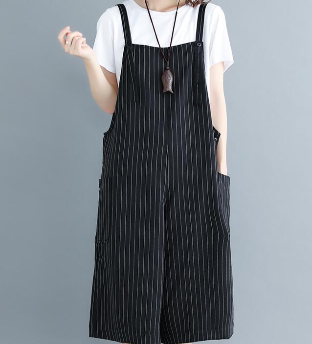 Striped Casual Spring Black Wool Overall Women Jumpsuits PZ97251 VPPBUY shop