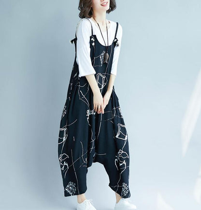 Casual Spring Black Wool Overall Women Jumpsuits PZ97251 VPPBUY shop