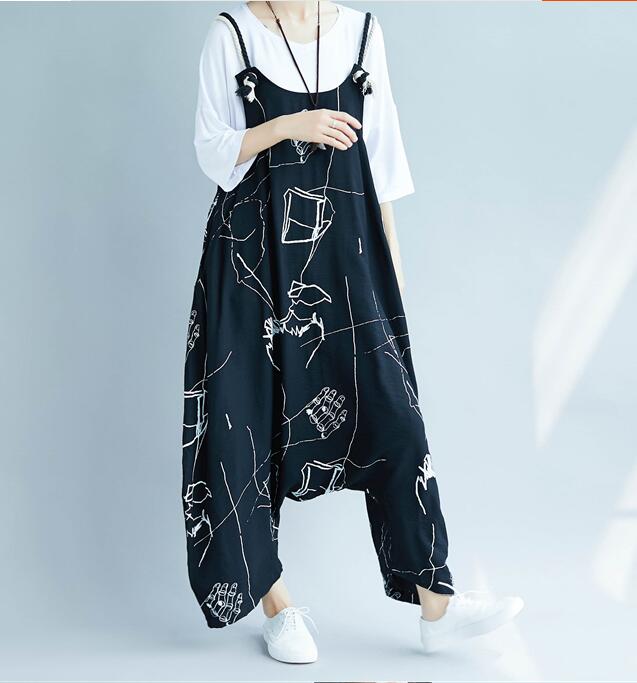 Casual Spring Black Wool Overall Women Jumpsuits PZ97251 VPPBUY shop