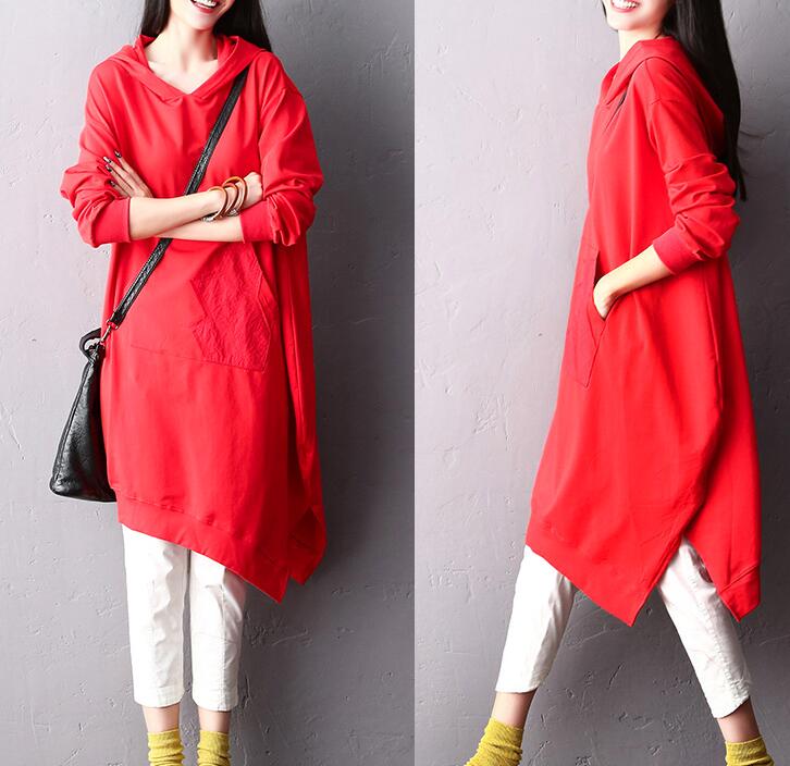 Asymmetric Loose  Cotton Women Spring Dresses Plus Size VPPBUY shop