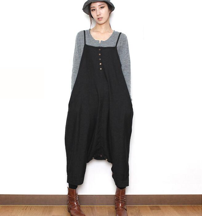 Two Ways Wears Casual Spring Black Wool Overall Women Jumpsuits PZ97251 VPPBUY shop