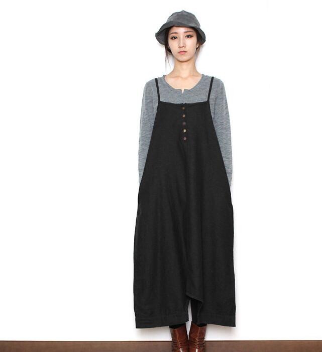 Two Ways Wears Casual Spring Black Wool Overall Women Jumpsuits PZ97251 VPPBUY shop