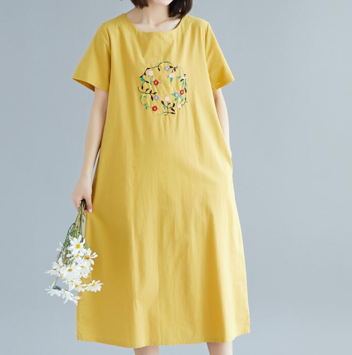 Embroidery loose Long Women Spring Dresses Plus Size VPPBUY shop