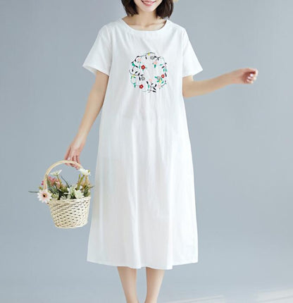 Embroidery loose Long Women Spring Dresses Plus Size VPPBUY shop