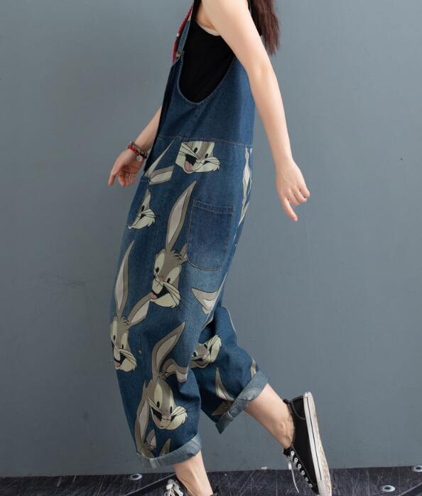 Print Bunny Casual Spring Denim Overall Women Jumpsuits VPPBUY shop