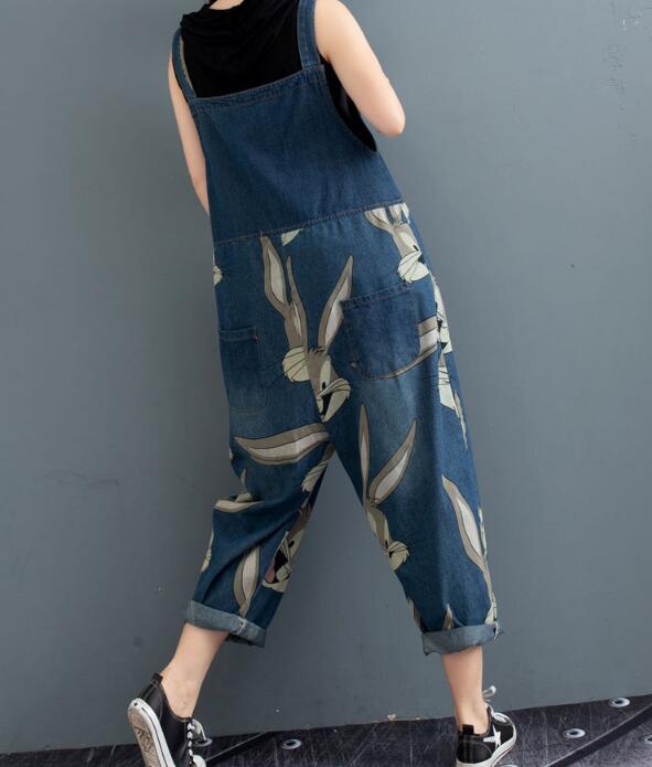 Print Bunny Casual Spring Denim Overall Women Jumpsuits VPPBUY shop