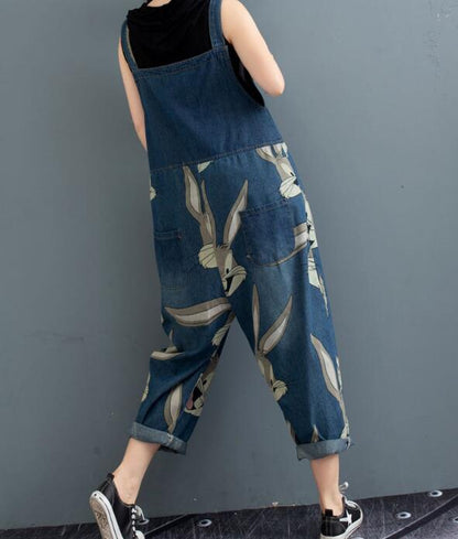 Print Bunny Casual Spring Denim Overall Women Jumpsuits VPPBUY shop