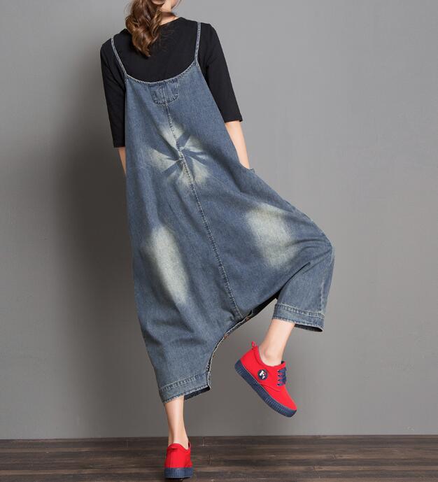 Two Ways Wear Casual Spring Denim Overall Women Jumpsuits Dress VPPBUY shop