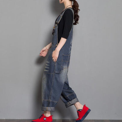 Handmade Denim Loose Casual Spring Denim Overall Women Jumpsuits VPPBUY shop