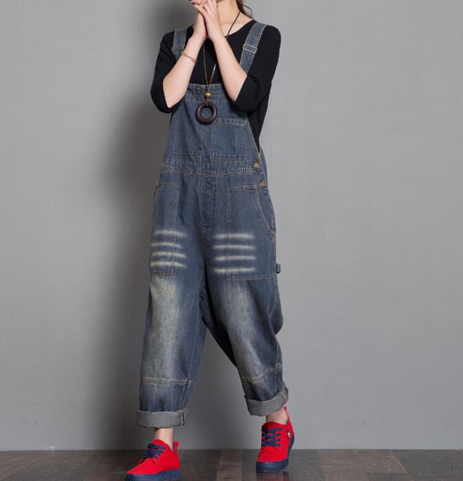 Handmade Denim Loose Casual Spring Denim Overall Women Jumpsuits VPPBUY shop