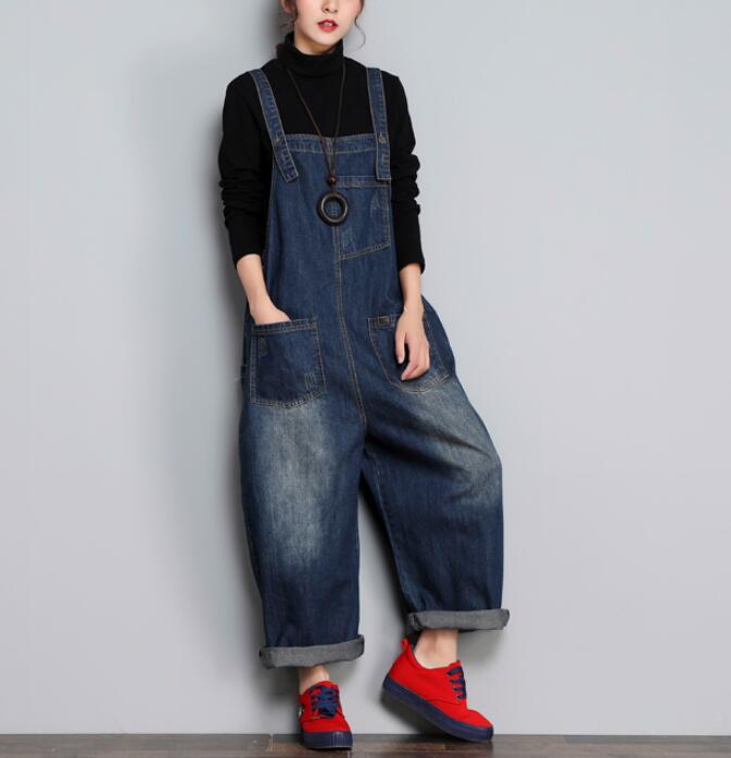 Loose Handmade Denim Casual Spring Denim Overall Women Jumpsuits VPPBUY shop