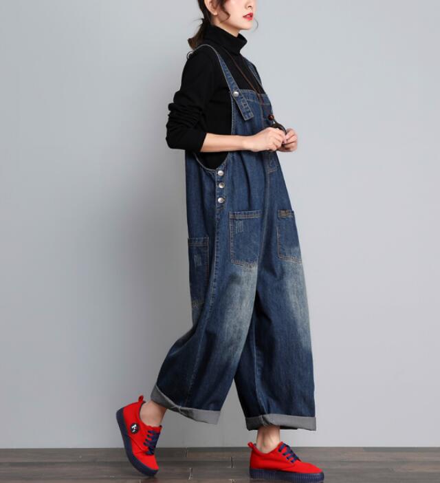 Loose Handmade Denim Casual Spring Denim Overall Women Jumpsuits VPPBUY shop