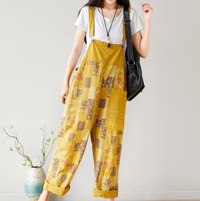 Floral Loose Handmade Denim Casual Spring Denim Overall Women Jumpsuits VPPBUY shop