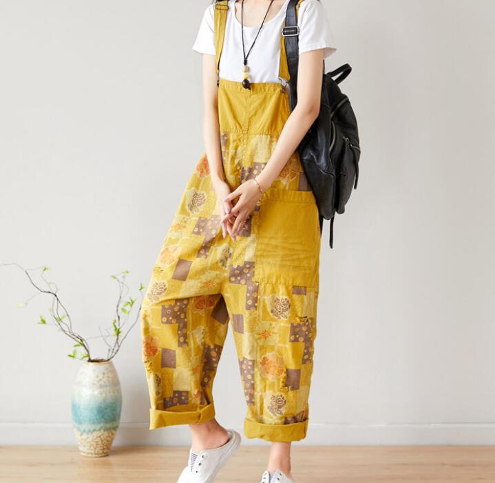 Floral Loose Handmade Denim Casual Spring Denim Overall Women Jumpsuits VPPBUY shop