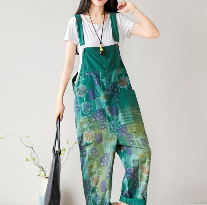 Floral Loose Handmade Denim Casual Spring Denim Overall Women Jumpsuits VPPBUY shop