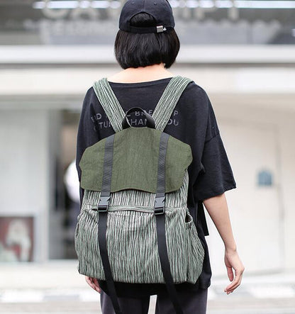 Striped Large Casual Simple Women Travel Backpack Shoulder Bag 2225 VPPBUY shop