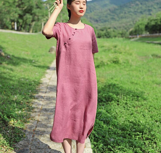 Purple Women Dresses Casual Summer Linen Women Dresses SSM97215 VPPBUY shop