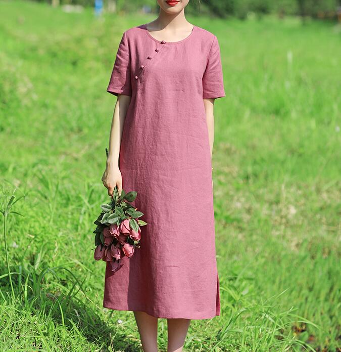 Purple Women Dresses Casual Summer Linen Women Dresses SSM97215 VPPBUY shop