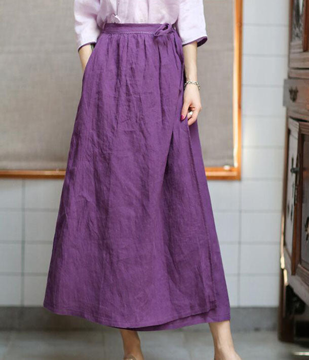 Purple Summer Casual linen loose fitting Women's Skirts  DZA2005106 VPPBUY shop