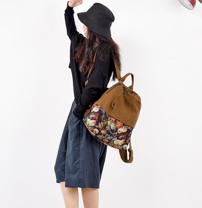 Floral PatchWork Large Casual Simple Women Travel Backpack Shoulder Bag 1289 VPPBUY shop