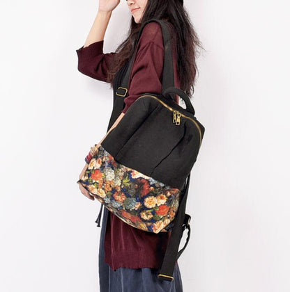 Floral PatchWork Large Casual Simple Women Travel Backpack Shoulder Bag 1289 VPPBUY shop